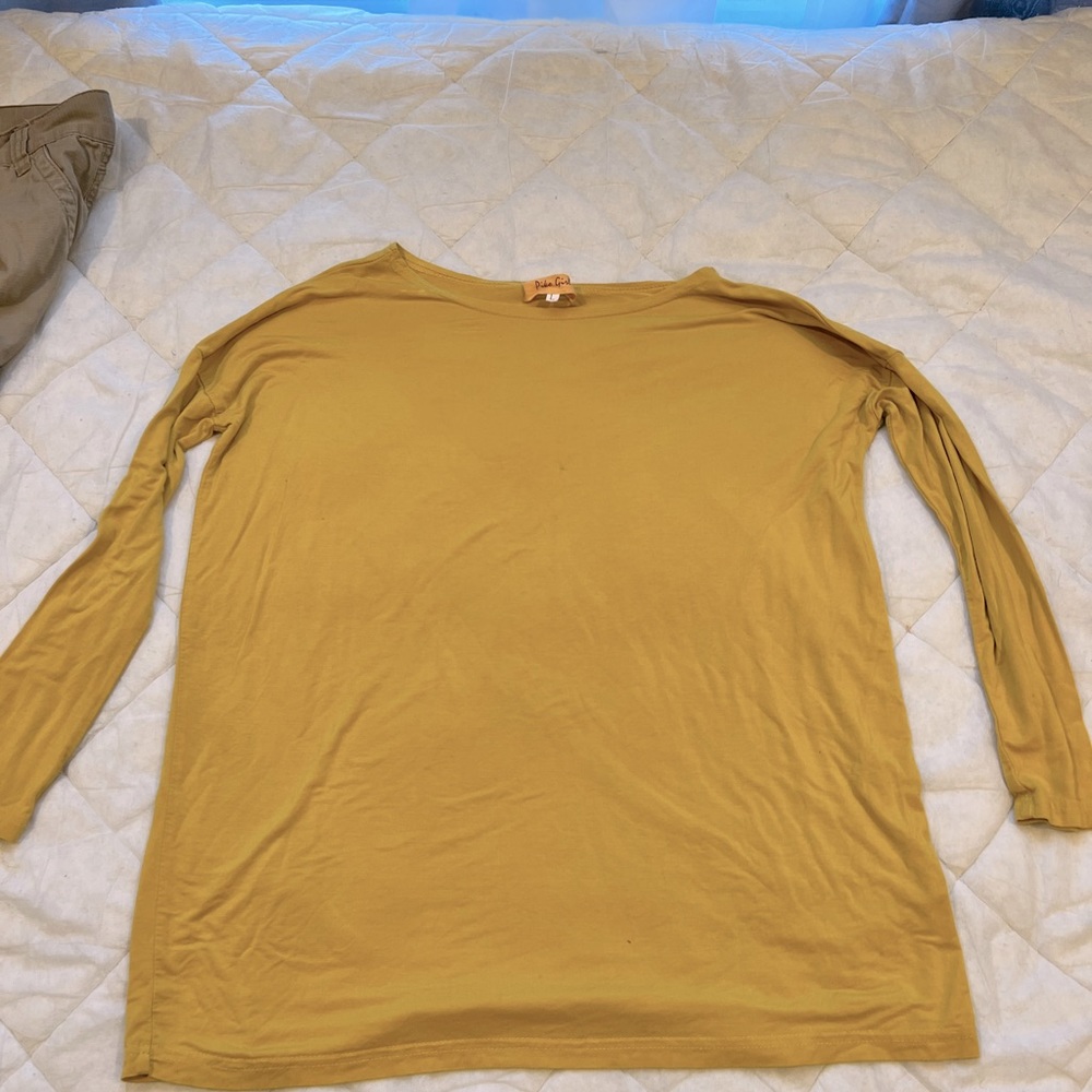 A yellow blouse